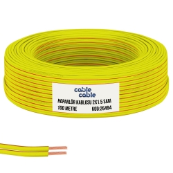 Hoparlör kablosu kordon 2x1.5 sari 100mt cablecable