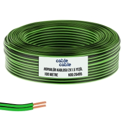 Hoparlör kablosu kordon 2x1.5 yeşil 100mt cablecable