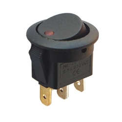 IC-132 Yuvarlak 3 Pinli 220 Volt Nokta Işıklı Açma-Kapama Anahtarı