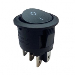 IC-133-6 Yuvarlak Siyah 6P On/Off Anahtar