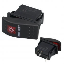 Kabin lambasi işikli 3p on-off 12-24v marin switch (ic-134m-s3)