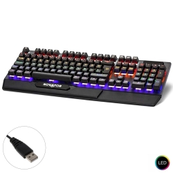 Kablolu oyuncu klavye q ledli metal mekanik novator g-505