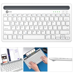 Lenovo lecoo bk-100 kablosuz klavye standlı q ingilizce şarjlı pc telefon tv uyumlu
