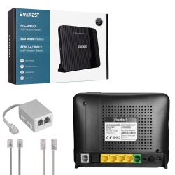 Kablosuz modem router 4 port 300 mbps adsl2+vdsl2 everest sg-v400