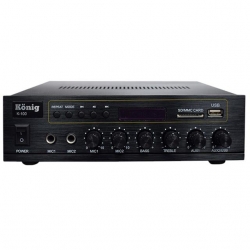 König K-100 - 80 Watt Usb/Bluetooth/2 Mik Giriş Trafolu Anfi