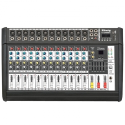 König k-12p 600fx 2x300 watt 12 xrl giriş usb/sd power mixer