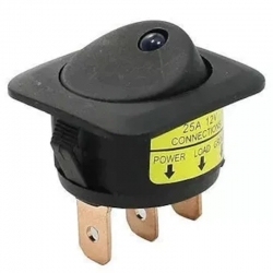 Ledli 3 pin 25 amper -12 volt dc kirmizi on-off anahtar (ic-132d)