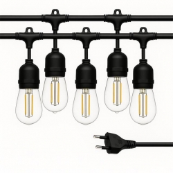 Ledx KB00001 5'Li E27 Duy Sıralı 5 Metre Lamba Kablosu (5 Adet Duy İçerir)