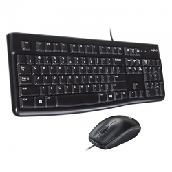 Logitech mk120 usb q siyah kablolu klavye+mouse set