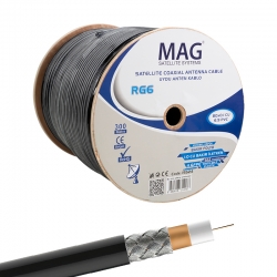 Mag rg6/u6 bakir cu/cu yeşil anten kablosu (300 metre)