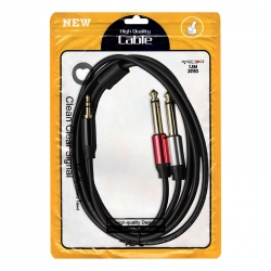 Magicvoice ld360 3.5 mm stereo erkek + 2x6.3 mm mono erkek 1.5 metre kablo
