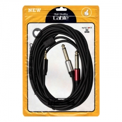 Magicvoice ld360 3.5 mm stereo erkek + 2x6.3 mm mono erkek 5 metre kablo [ 2 rca]