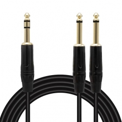 Magicvoice LD390B 3 Metre 6.35Mm Stereo Jak (TS) - 2X6.35Mm Mono Jak (TS) Ses Kablosu