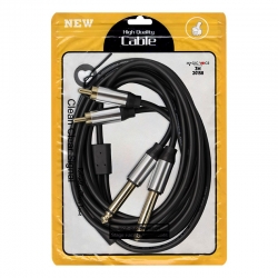 Magicvoice ld398 2x6.3 mm mono erkek + 2xrca erkek 3 metre kablo