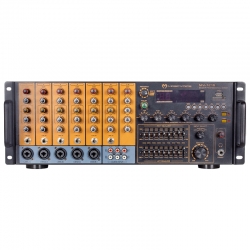 Magicvoice mv-1216 usb bt uk rms300w max 2400w 6 zon +99dsp+4-16-70-100v trafolu mixer küp anfi