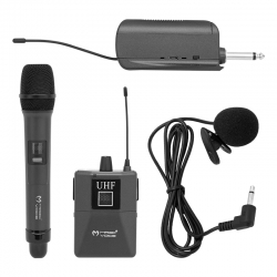Magicvoice mv-1305ye uhf 1 el + 1 yaka + 1 kafa ekranli kablosuz telsiz mikrofon