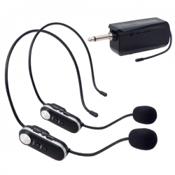 Magicvoice mv-1307hh uhf 2 headset şarjli kablosuz telsiz mikrofon (volume kontrollü)