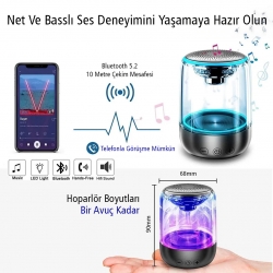 Magicvoice mv-24695 600 mah taşinabilir rgb mikrofonlu aux/tf/bluetooth 3 w hoparlör speaker