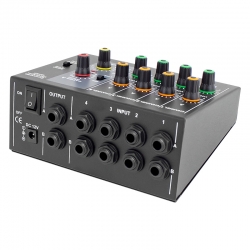 Magicvoice mv-8221 8 mik /line giriş 2 out çikiş 9v pil yuvali 8 gain kanal mikrofon çoğaltici mixer 20db adaptörlü