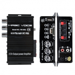 Magicvoice yw-406l 12 volt 100 watt motosiklet bluetooth amfi usb/sd 2 kanal pazarci - anfi (154x80x42mm)