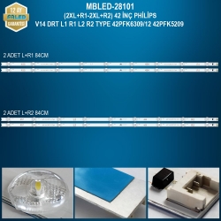 Mbled (2xl+r1-2xl+r2) 42 inç philips v14 drt l1 r1 l2 r2 type 42pfk6309/12 42pfk5209