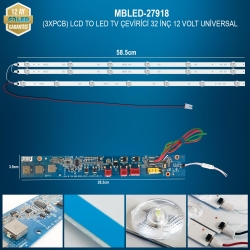 Mbled (3xpcb) lcd to led tv çevirici 32 inç 12 volt universal
