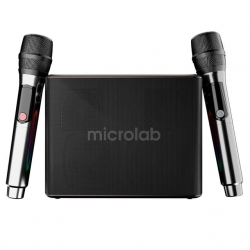 Microlab M60 Vega 100W RGB 2 Adet Kablosuz Mikrofonlu Bluetooth Karaoke Hoparlör (15.000Mah Batarya)