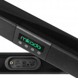 Mikado md-sb102 siyah 2x10w 12v/1.5a bt+usb+aux+tf kartli ev sinema soundbar hoparlör