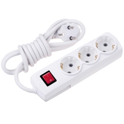 Mirsa 7730102 3lü grup priz topraklı 2 metre anahtarlı