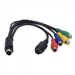 Mmi erkek 7 pin dişi 4 pin s-video to 4 rca rgb görüntü kablosu (dvd - dv - eski ekran karti - tüplü televizyon)