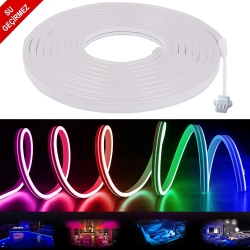 Neon hortum led rgb 12v su geçirmez 5mt kesilebilir hightek