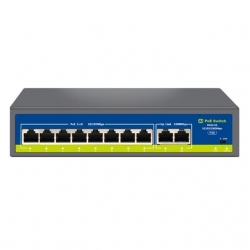 Novacom NVC-HIF0820GBL-C 8+2 Port Gigabit Uplink Poe Switch (250M Extend Modlu)