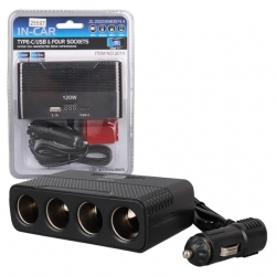Olesson 2014 12-24V Type-C + USB-A Girişli 120W 80Cm Kablolu 4'Lü Araç Çakmak Çoklayıcı