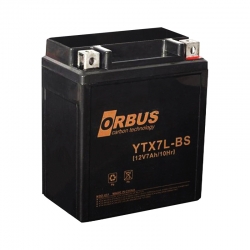 Orbus ytx7l-bs 12 volt - 7 amper asit içinde karbon motosiklet aküsü (114 x 71 x 131mm) (2.3kg)