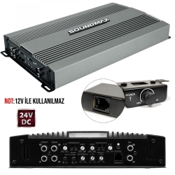Oto anfi 5500w 5 kanal 24v bass kontrol soundmax sx-5024.5
