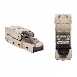 Pensesiz kolay bağlantili metal cat6 stp jack konnektör