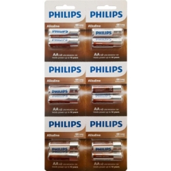 Philips aa alkalin kalem pil 12li kartela