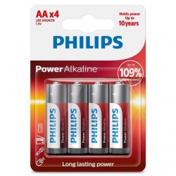 Philips Power Alkaline AA LR6 1.5V Kalem Pil 4'Lü Paket (LR6P4B/10)