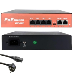 Poe switch 4 port+2 uplink megabit 10/100 mbps infinity inf-0660p