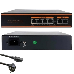 Poe switch 4 port+2 uplink megabit 10/100 mbps proxsen ps-p04m2um
