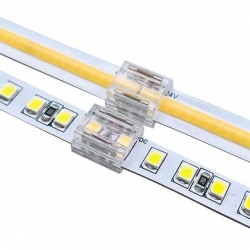 Powermaster 10Mm Çift Uçlu Konnektör - Cob Led Şerit Ara Konnektörleri 2Pin Bağlantı