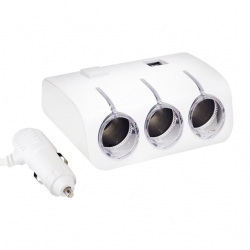 Powermaster 12V/24V Çift Usb'li 3'Lü Oto Çakmak Çoklayıcı PM-18952
