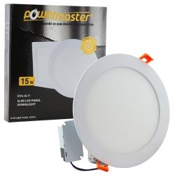 Powermaster 15 watt 3000k 185 mm siva alti günişiği yuvarlak slim led-eco spot panel