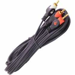 Powermaster 1. kalite 2 rca erkek + 3.5 mm stereo erkek gold 10 metre ses kablosu