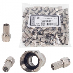 Powermaster 1.kalite siyah contali rg6/u6 22 mm f konnektör (100lü poşet)