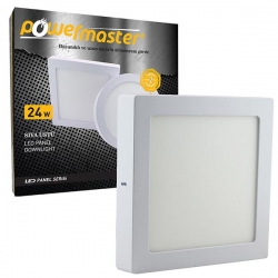 Powermaster 24 watt 6500k 300 mm siva üstü beyaz kare slim led-eco spot panel