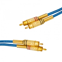 Powermaster 2 rca + 2 rca 4.5 metre mavi oto anfi ara kablo