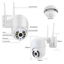 Powermaster 2Mp 3.6Mm 1080P Wifi Speed Dome PTZ Kamera Poe + 12V