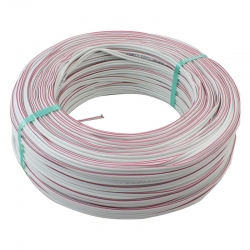 Powermaster 2x0.75 beyaz kirmiz kodlu 100 metre cca hoparlör kablosu (24x0,18*cca*pvc kapli*lehim tutar)