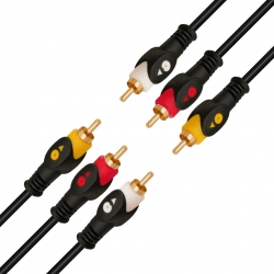 Powermaster 3 rca + 3 rca 1.5 metre poşetli gold 1. kalite kablo